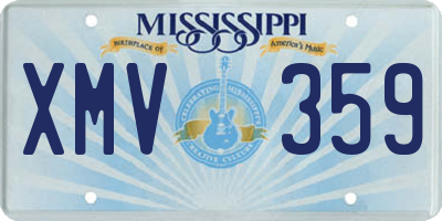 MS license plate XMV359