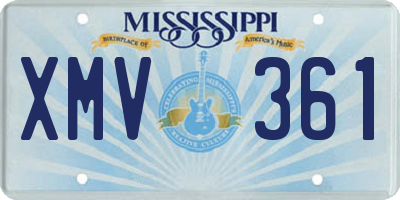 MS license plate XMV361