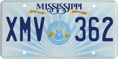 MS license plate XMV362