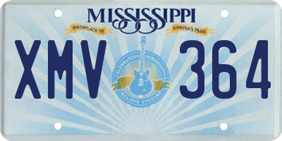 MS license plate XMV364