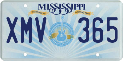 MS license plate XMV365