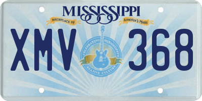 MS license plate XMV368