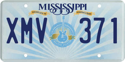 MS license plate XMV371