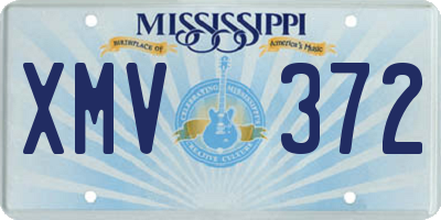 MS license plate XMV372