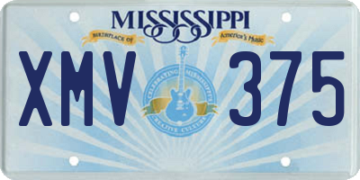 MS license plate XMV375
