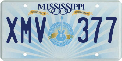 MS license plate XMV377
