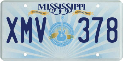 MS license plate XMV378
