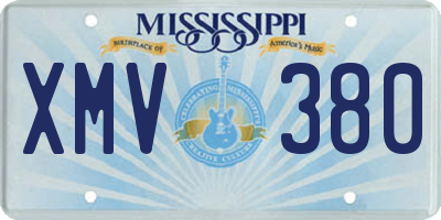 MS license plate XMV380