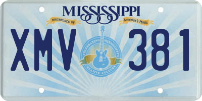 MS license plate XMV381