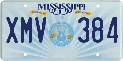 MS license plate XMV384