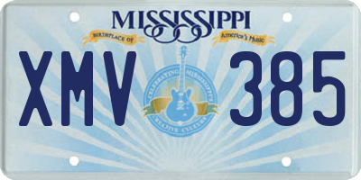MS license plate XMV385
