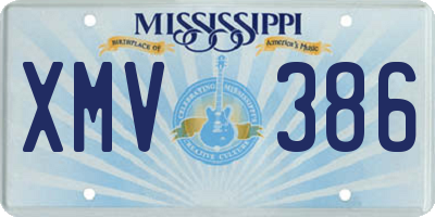 MS license plate XMV386