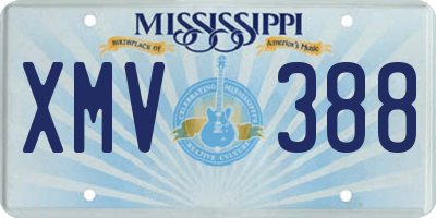 MS license plate XMV388