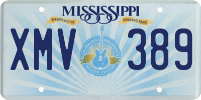 MS license plate XMV389