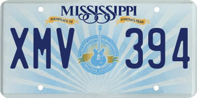 MS license plate XMV394