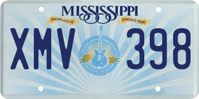 MS license plate XMV398