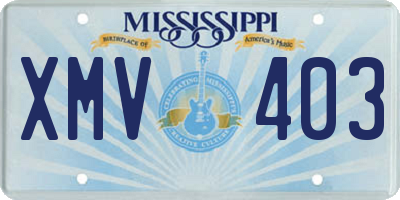 MS license plate XMV403