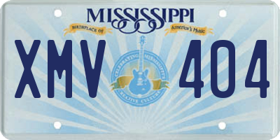 MS license plate XMV404