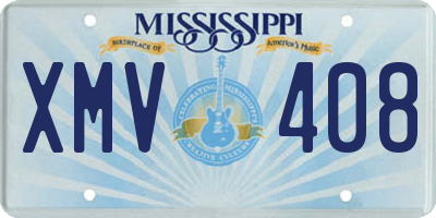 MS license plate XMV408
