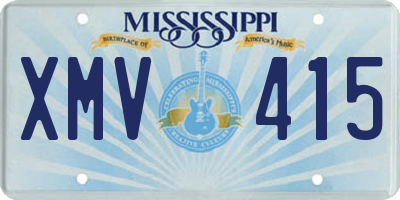 MS license plate XMV415