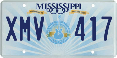 MS license plate XMV417