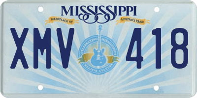 MS license plate XMV418