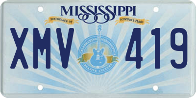MS license plate XMV419
