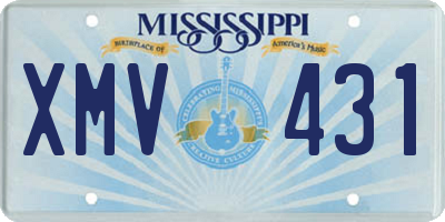 MS license plate XMV431