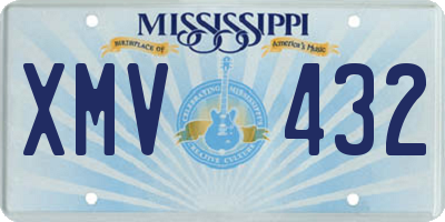 MS license plate XMV432