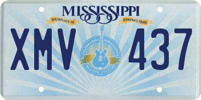 MS license plate XMV437