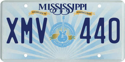 MS license plate XMV440