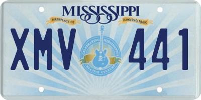 MS license plate XMV441