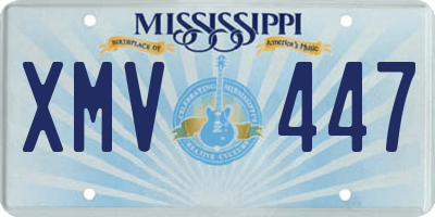 MS license plate XMV447