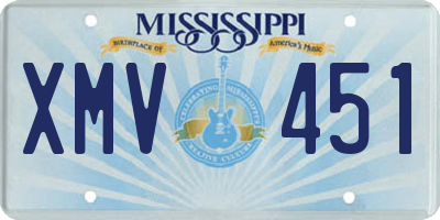 MS license plate XMV451