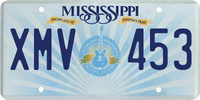 MS license plate XMV453
