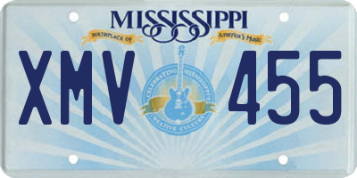 MS license plate XMV455