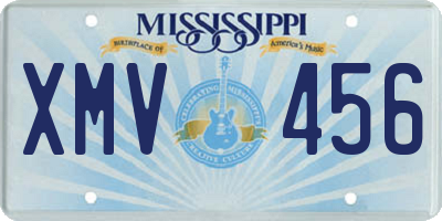 MS license plate XMV456