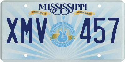 MS license plate XMV457