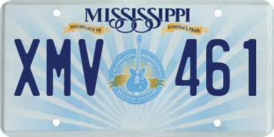 MS license plate XMV461