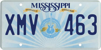 MS license plate XMV463