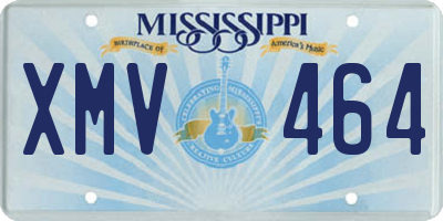 MS license plate XMV464