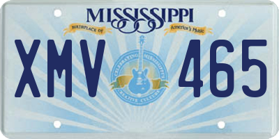 MS license plate XMV465
