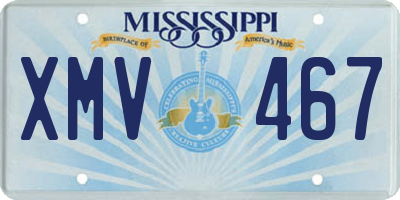 MS license plate XMV467