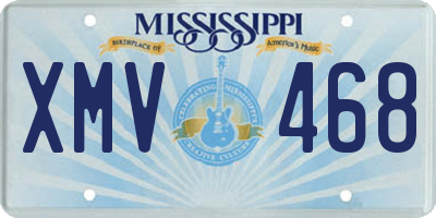 MS license plate XMV468