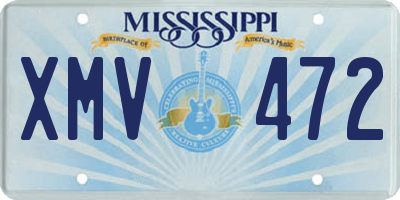 MS license plate XMV472