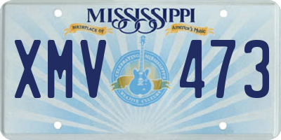 MS license plate XMV473
