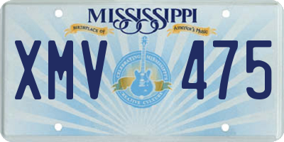 MS license plate XMV475