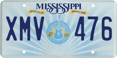 MS license plate XMV476