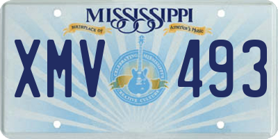 MS license plate XMV493