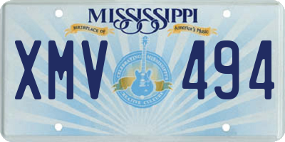 MS license plate XMV494